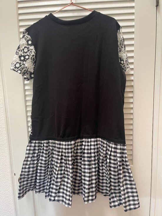 Zara Trafaluc lace & gingham dress 🖤🤍 - Picture 2 of 8